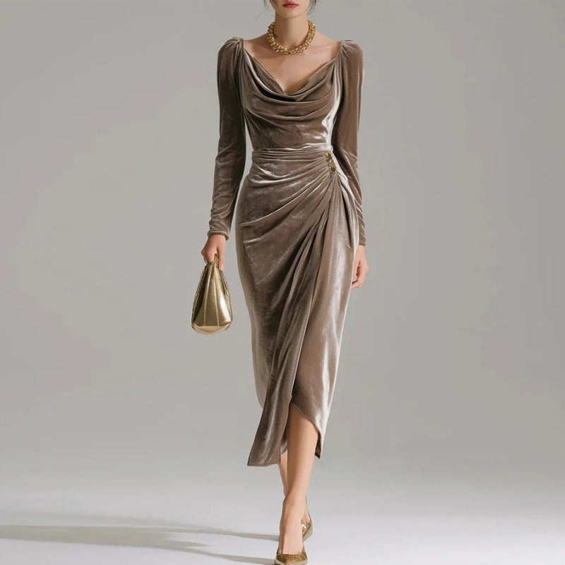 Robe Plissée en Velours "Lisa"