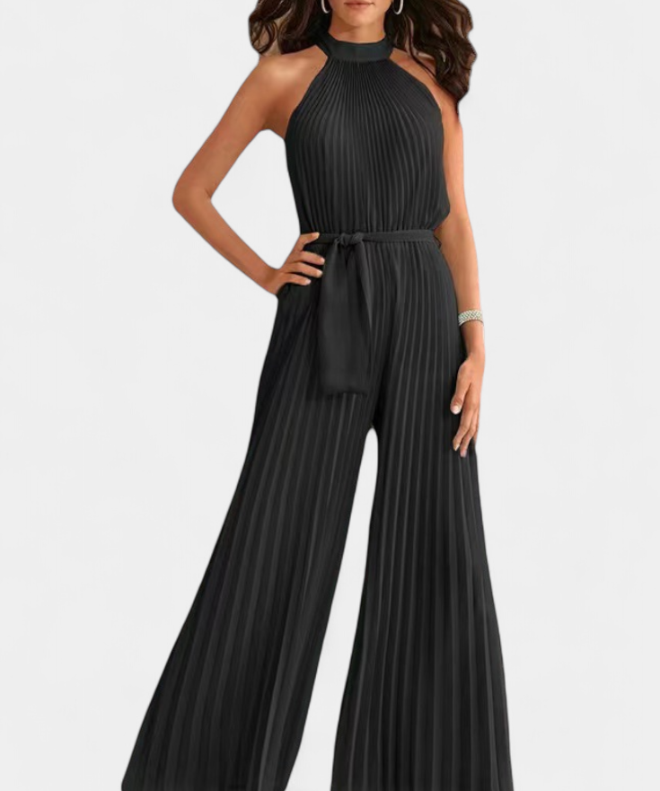 Palazzo-Jumpsuit "Annemarie" – Plissé met Halsband
