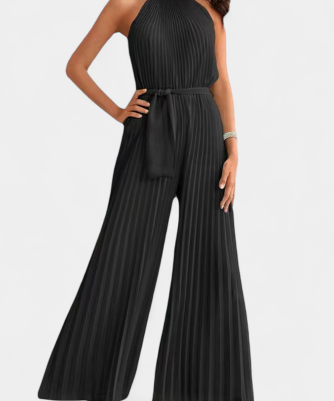 Palazzo-Jumpsuit "Annemarie" – Plissé met Halsband