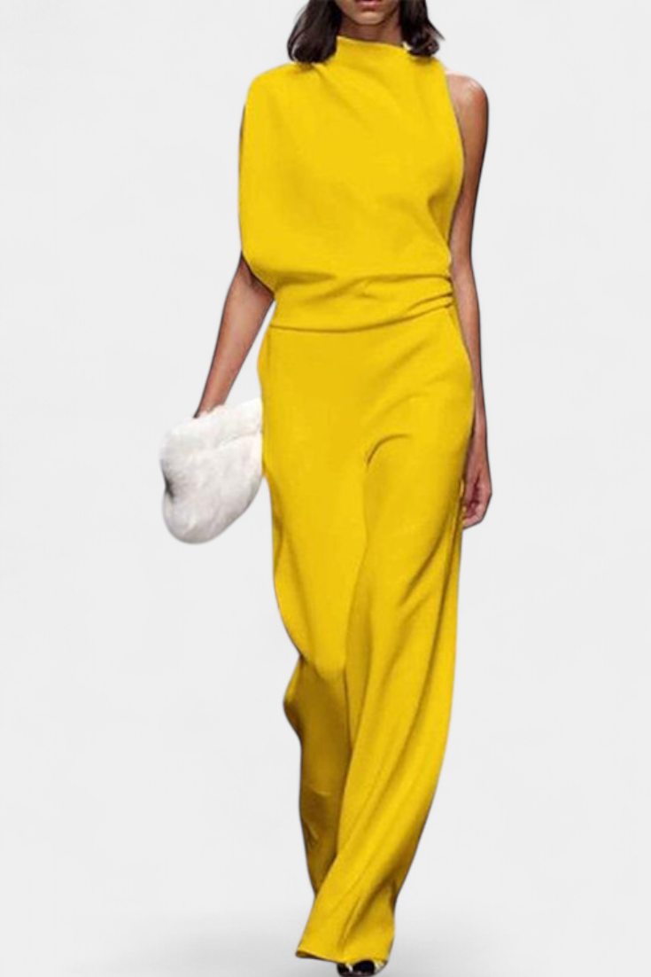 Asymmetrische Jumpsuit "Mia" – Vloeiende Pijpen