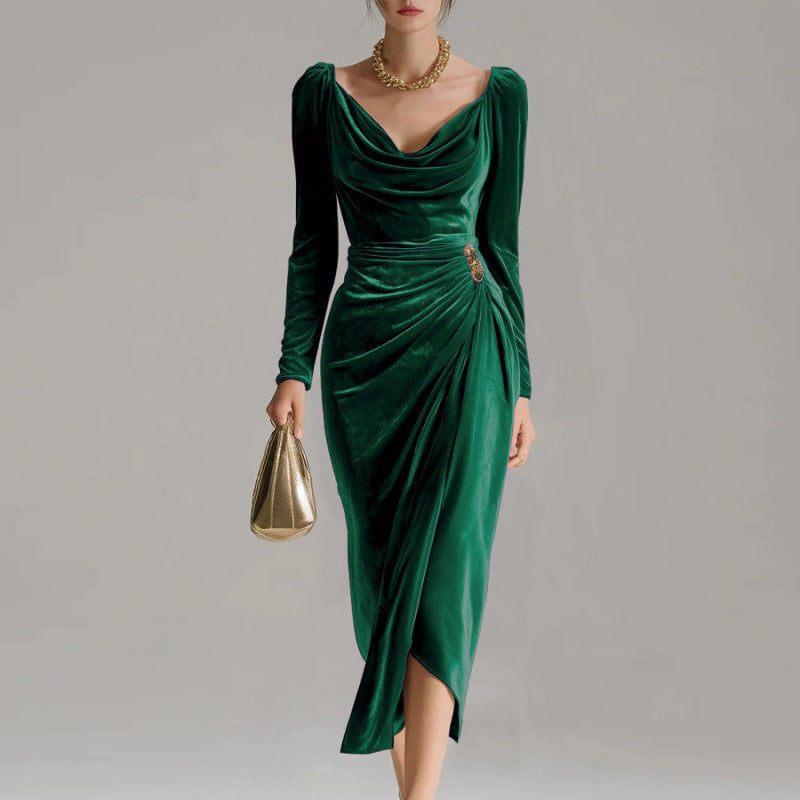 Robe Plissée en Velours "Lisa"