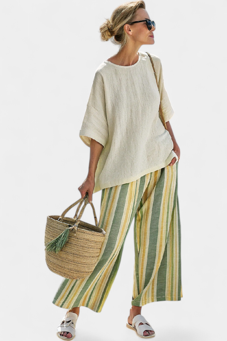 Set "Christa" – Bamboelinnen Olijfgroen