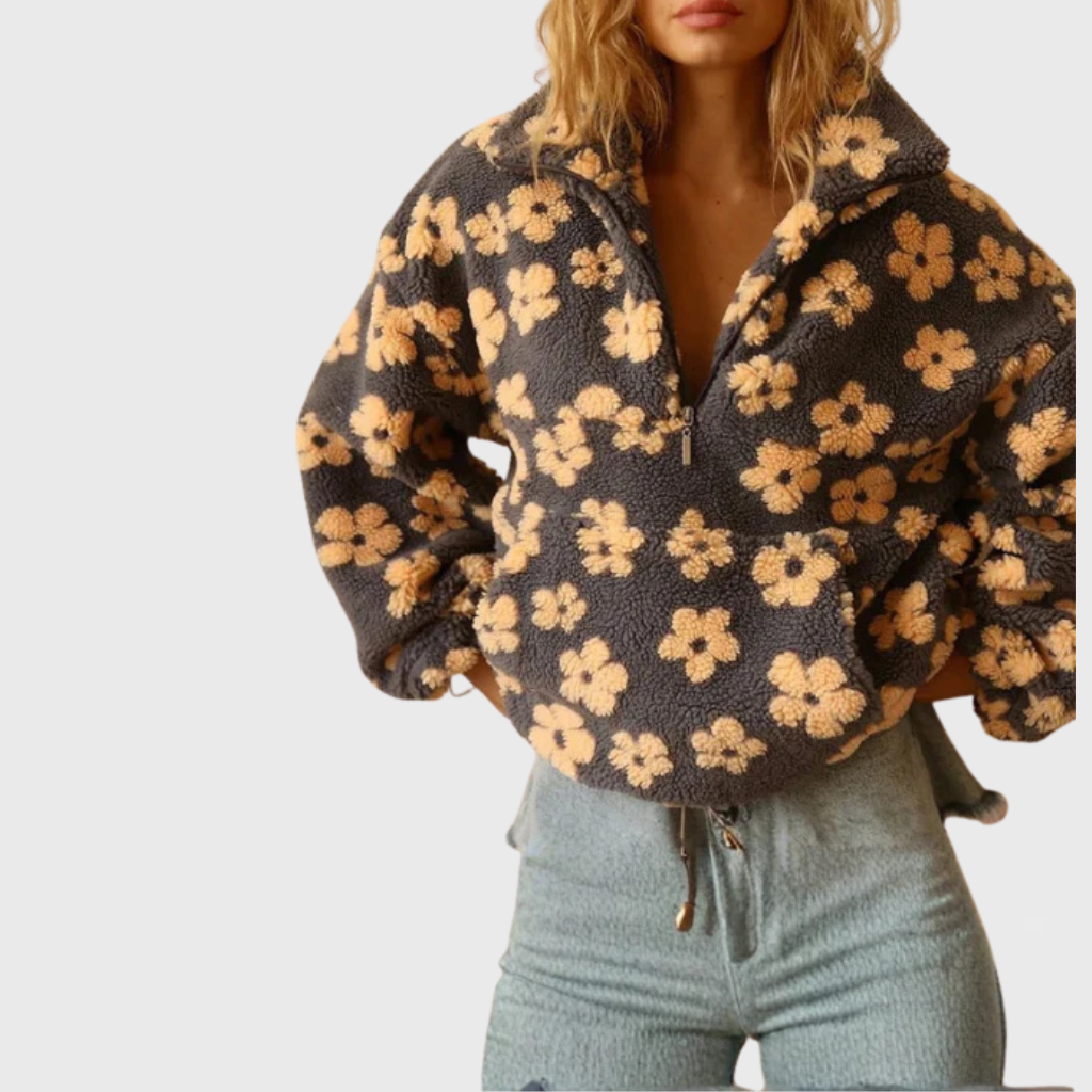 Pull Sherpa "Magdalena" – Fleurs Bohème