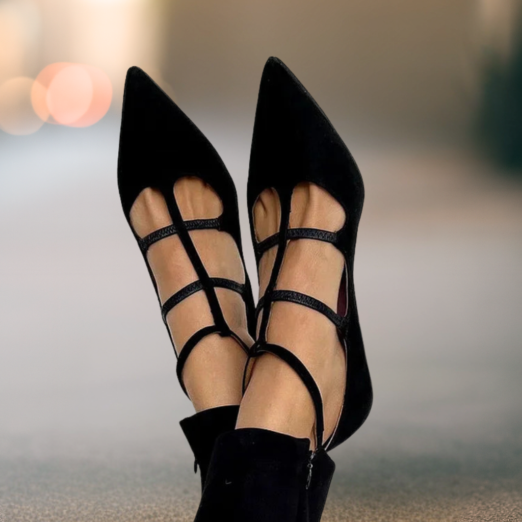 Hakschoenen "Débora" – Gekruiste Bandjes & Lage Hak