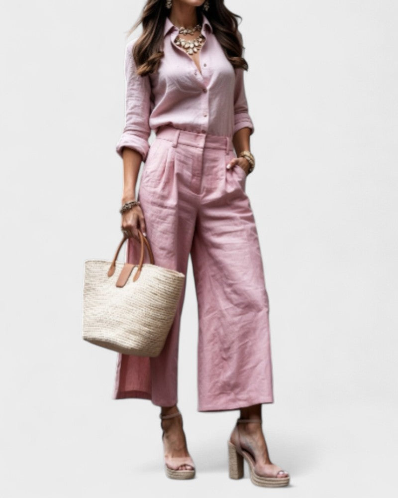Ensemble "Isadora" – Casual chic en rose