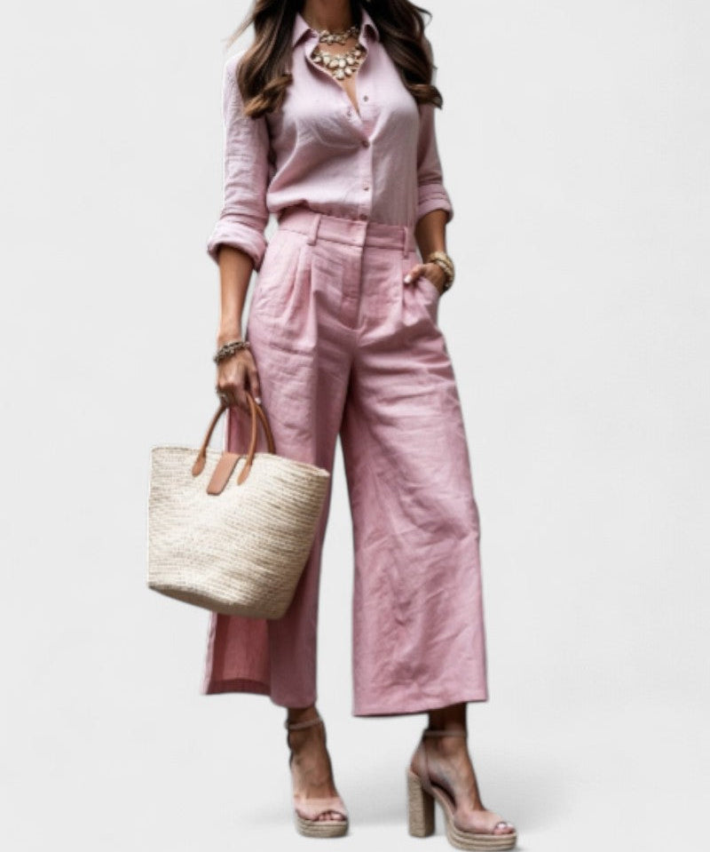 Ensemble "Isadora" – Casual chic en rose