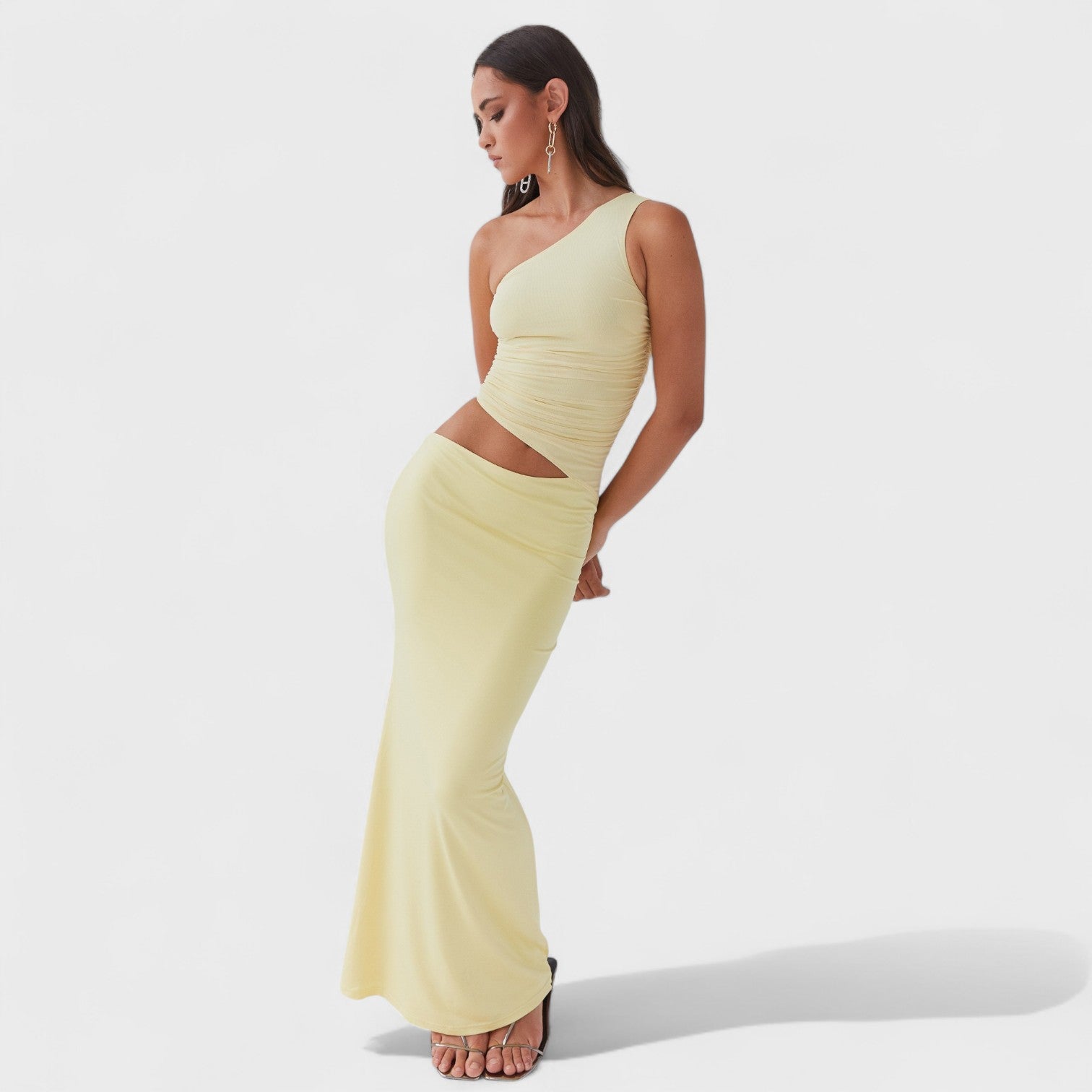 Asymmetrisch Maxikleed "Theresa" – Met Split