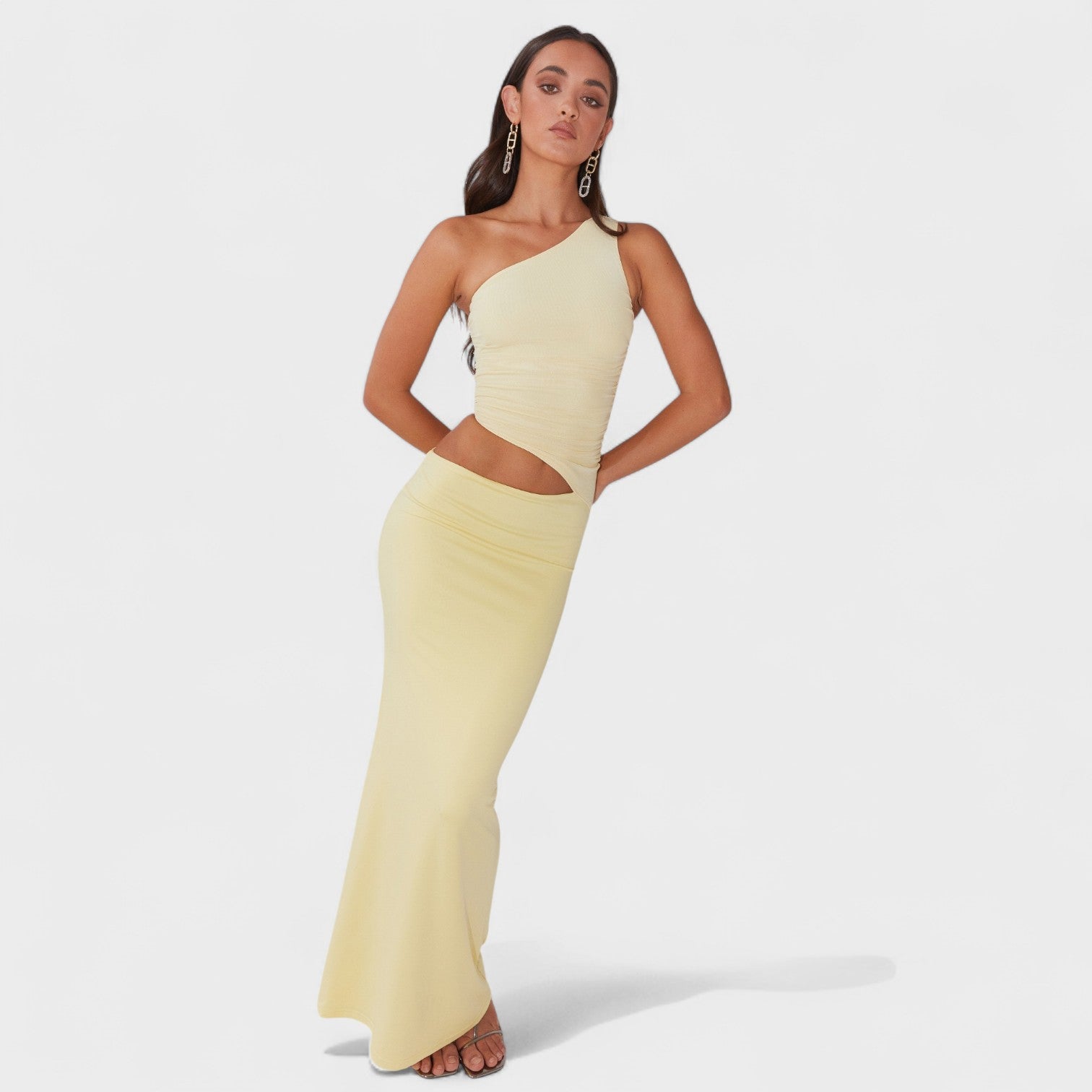Asymmetrisch Maxikleed "Theresa" – Met Split