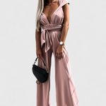 Jumpsuit "Lena" – Gekruiste Rug & Wijde Pijpen