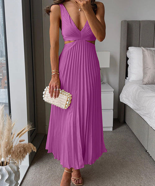 Robe Longue Plissée "Beauty" – Festive