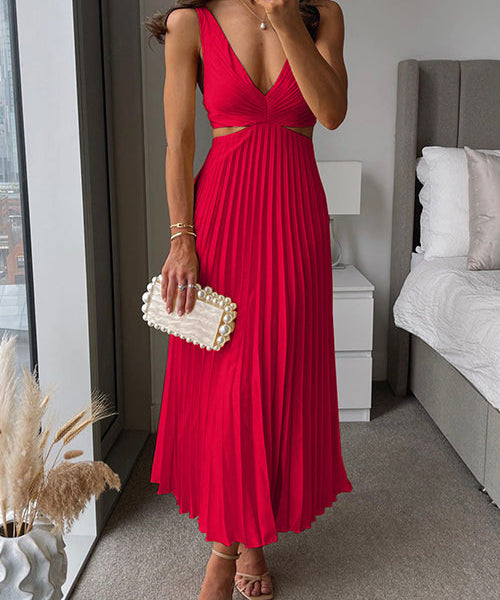 Robe Longue Plissée "Beauty" – Festive