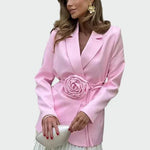 Blazer cintré – Rayure rose