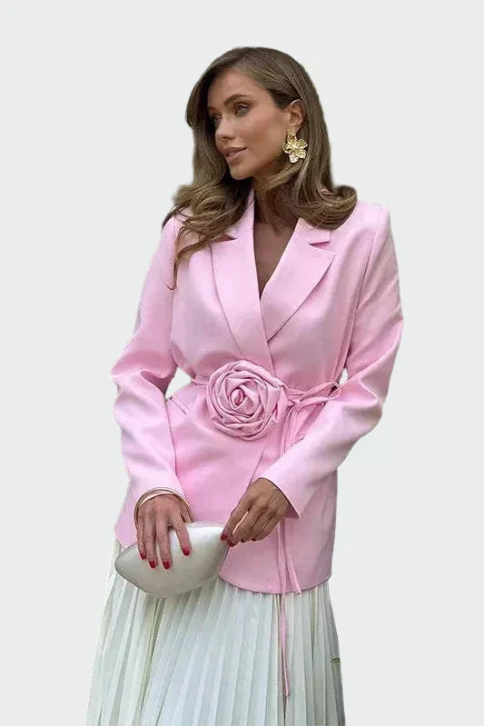 Blazer cintré – Rayure rose