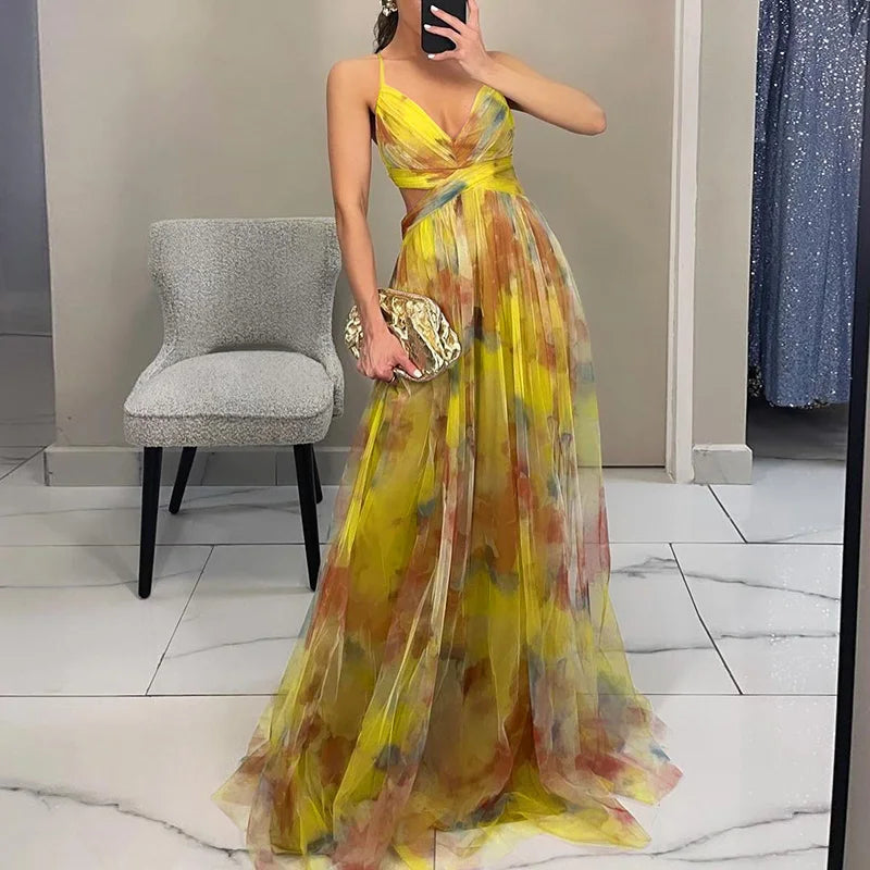 Robe Maxi "Katharina" – Mousseline à Fleurs