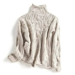 Pull "Ulrike" – Maille torsadée à col montant