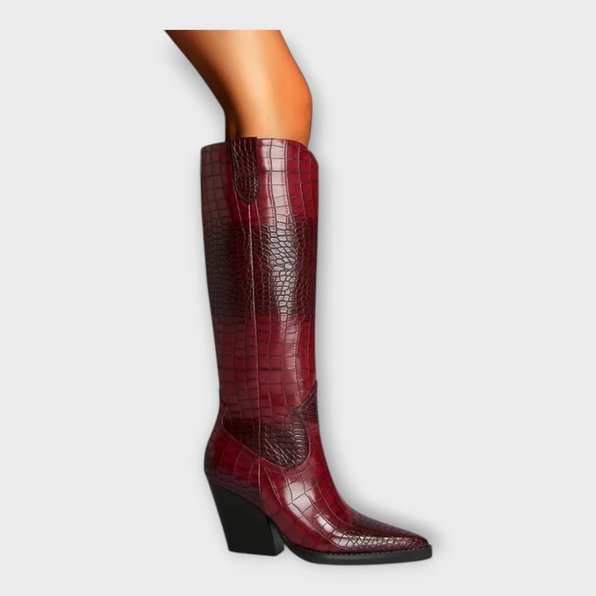 Bottines – Imprimé croco à talon élégant