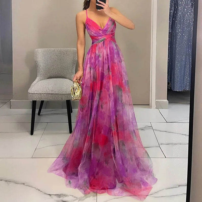 Robe Maxi "Katharina" – Mousseline à Fleurs
