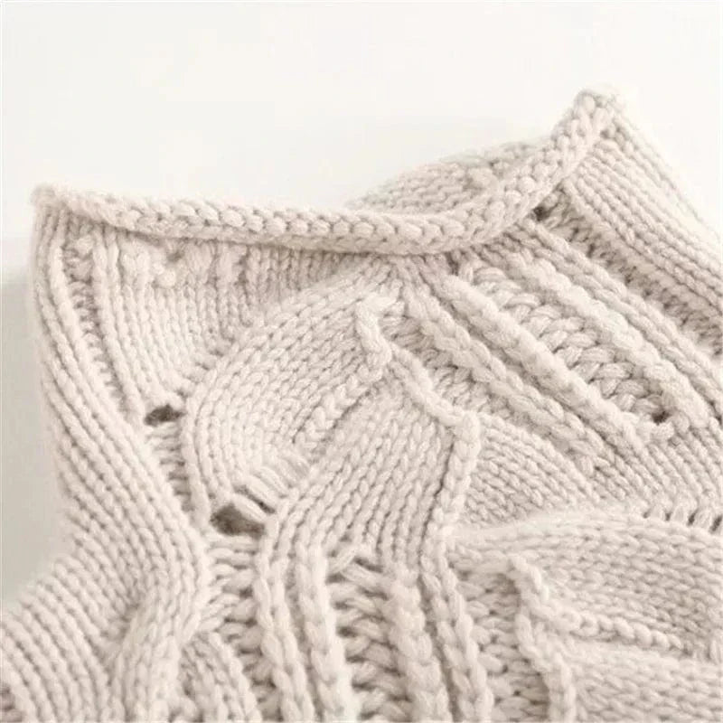 Pull "Ulrike" – Maille torsadée à col montant
