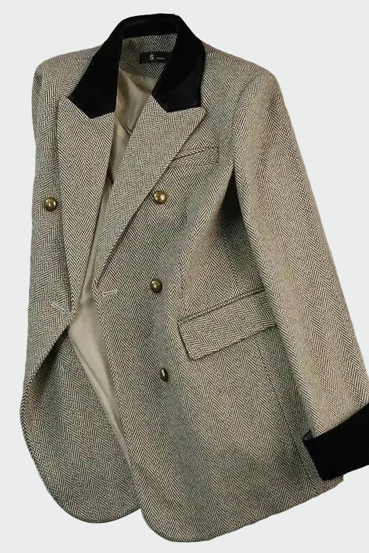 Manteau à double zip – Col contrastant