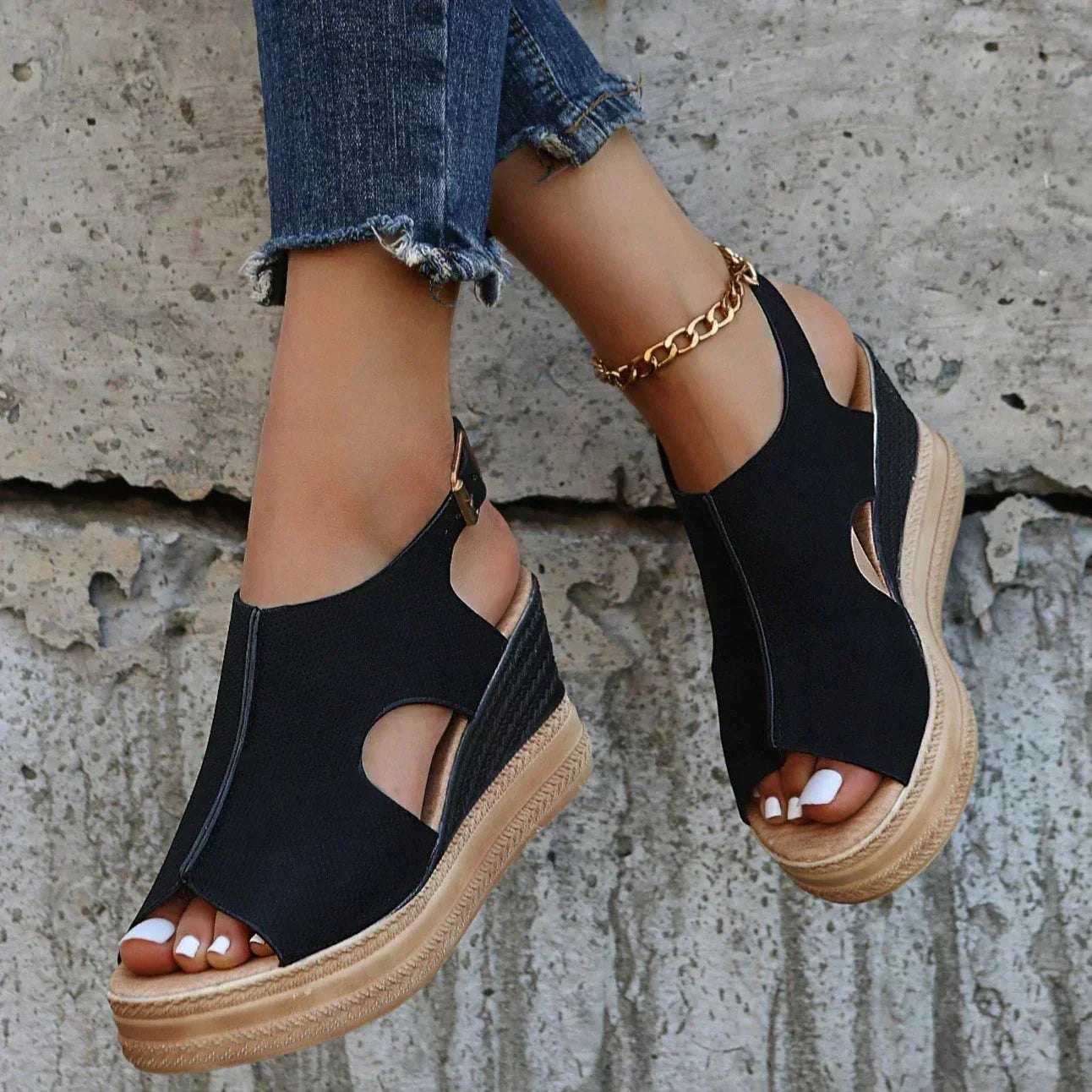 Sleehaksandalen "Lotta" – Metallic Glans