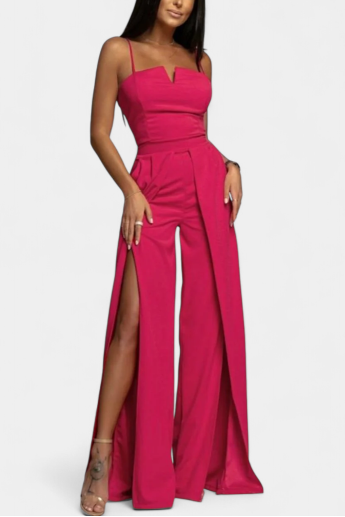 Jumpsuit "Katrin" – Spaghettibandjes & Zijsplit