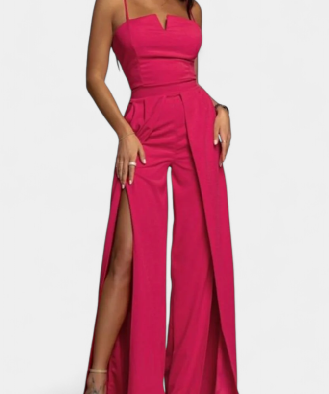 Jumpsuit "Katrin" – Spaghettibandjes & Zijsplit