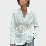 Blazer cintré – Rayure rose