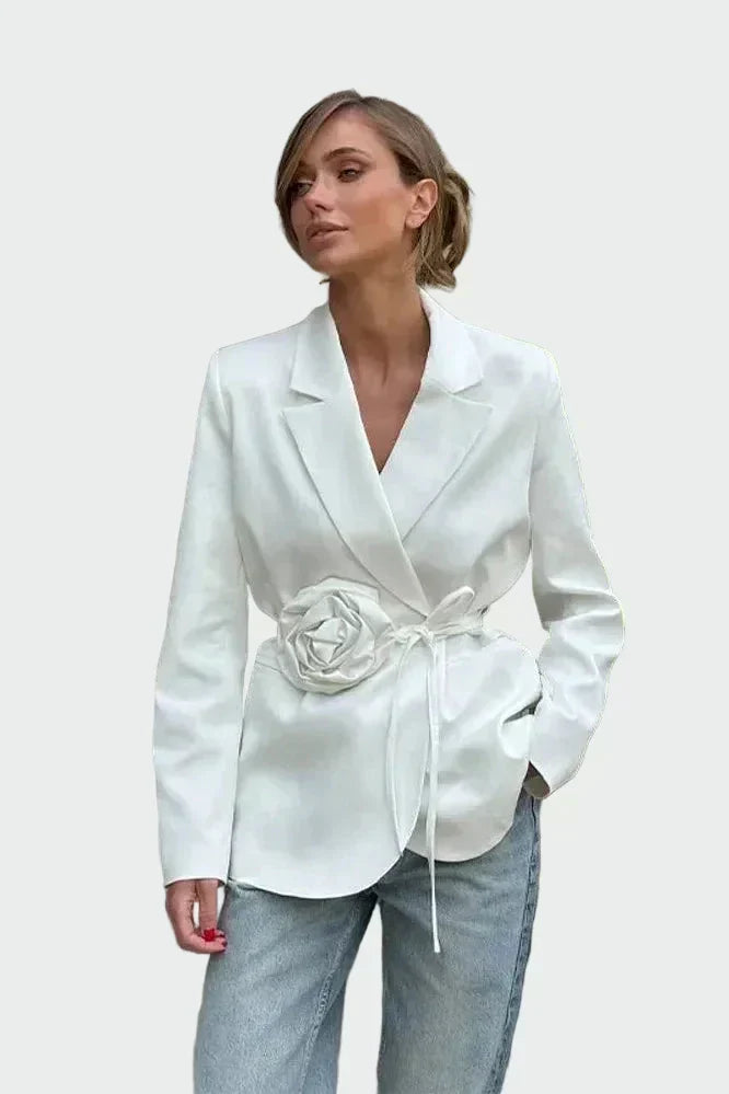 Blazer cintré – Rayure rose