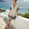 Robe de Plage "Laura" – Fleurs gris & noir
