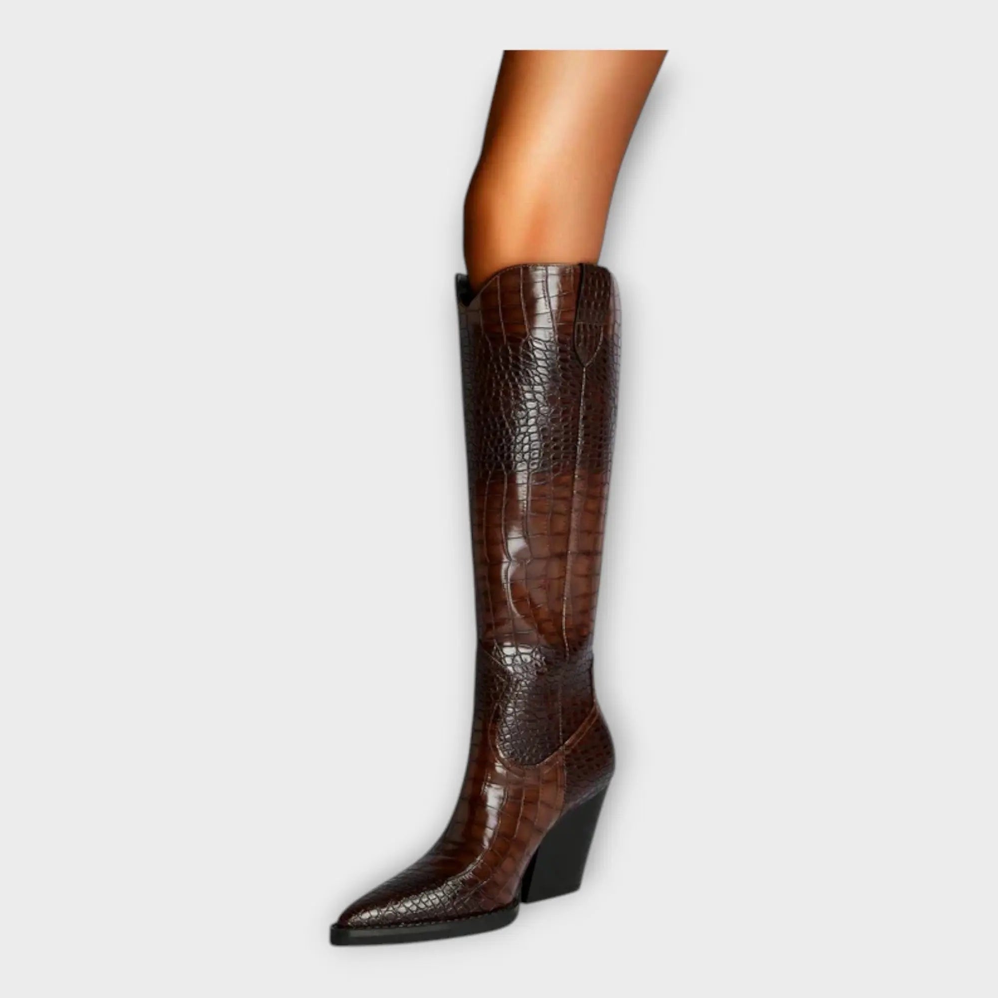 Bottines – Imprimé croco à talon élégant