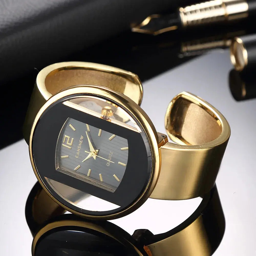 Horloge "Dristig" – Zwart & Goud