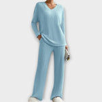 Ribset "Catarina" – V-Hals & Losse Broek