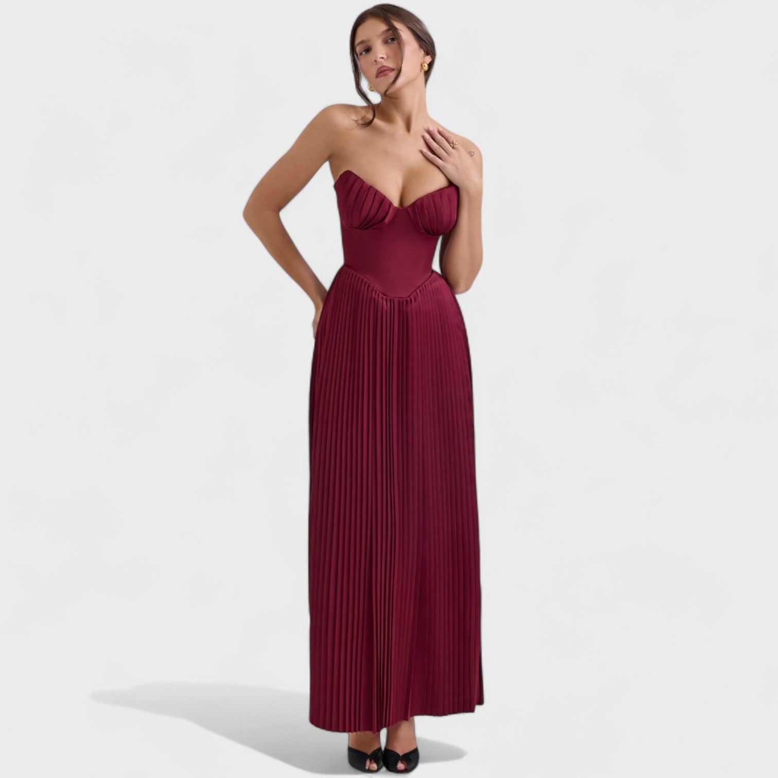 Robe bustier "Margarethe" – Jupe plissée