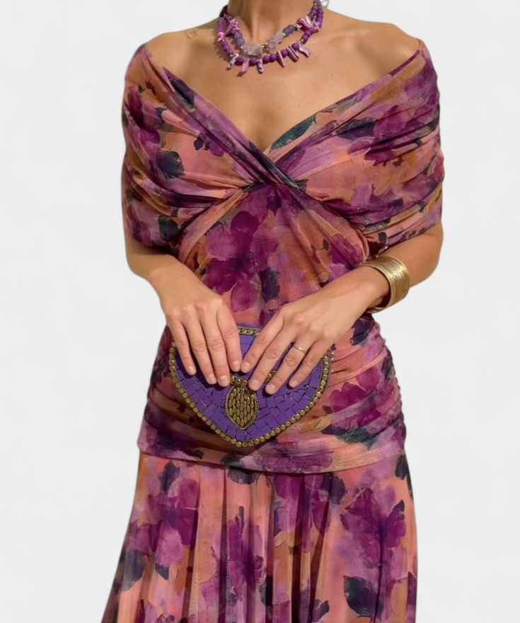 Robe Longue "Vera" – Imprimé Fleuri