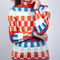 Trui "Erika" – Patchwork met Hoge Kraag