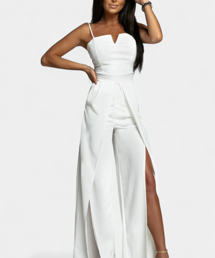 Jumpsuit "Katrin" – Spaghettibandjes & Zijsplit