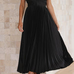 Robe Plissée "Eva" – Élégante à Col en V