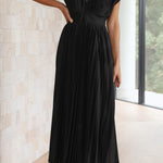 Robe Plissée "Eva" – Élégante à Col en V
