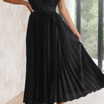Robe Plissée "Eva" – Élégante à Col en V
