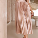 Robe Plissée "Eva" – Élégante à Col en V