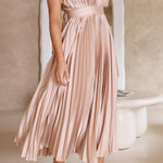 Robe Plissée "Eva" – Élégante à Col en V