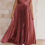 Robe Plissée "Eva" – Élégante à Col en V