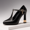 T-Strap Hakken "Viviana" – Goudkleurige Details
