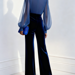 Jumpsuit "Rosa" – Blauw met V-Hals