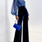 Jumpsuit "Rosa" – Blauw met V-Hals