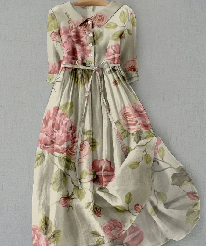Vintagekleed "Marie-Luise" – Bloemen met Rijgtaille