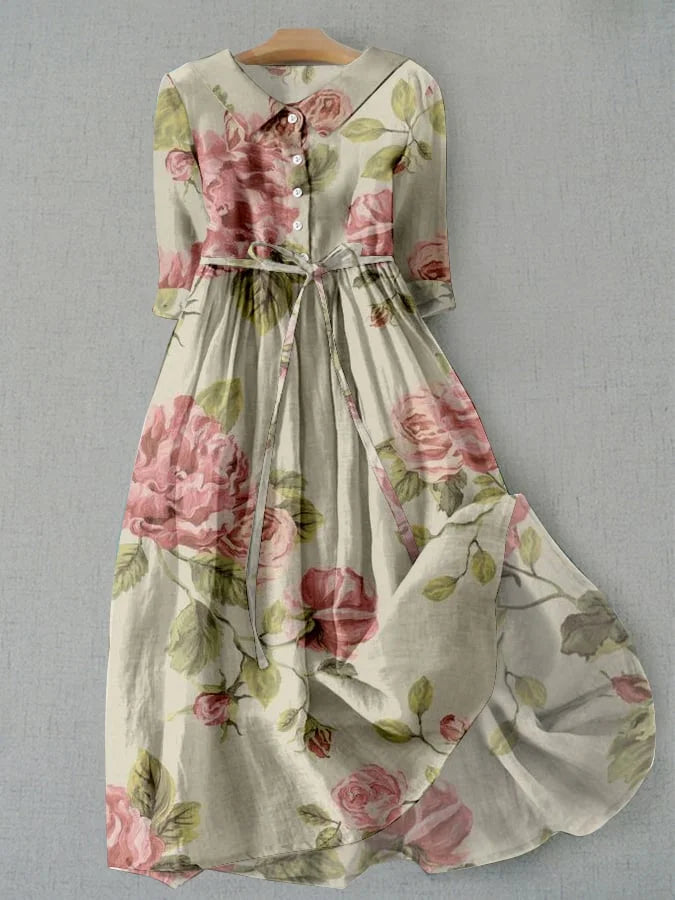 Vintagekleed "Marie-Luise" – Bloemen met Rijgtaille