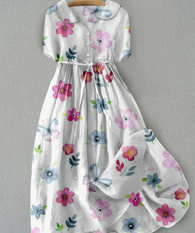 Bloemenkleed "Bettina" – Met Rijgtaille