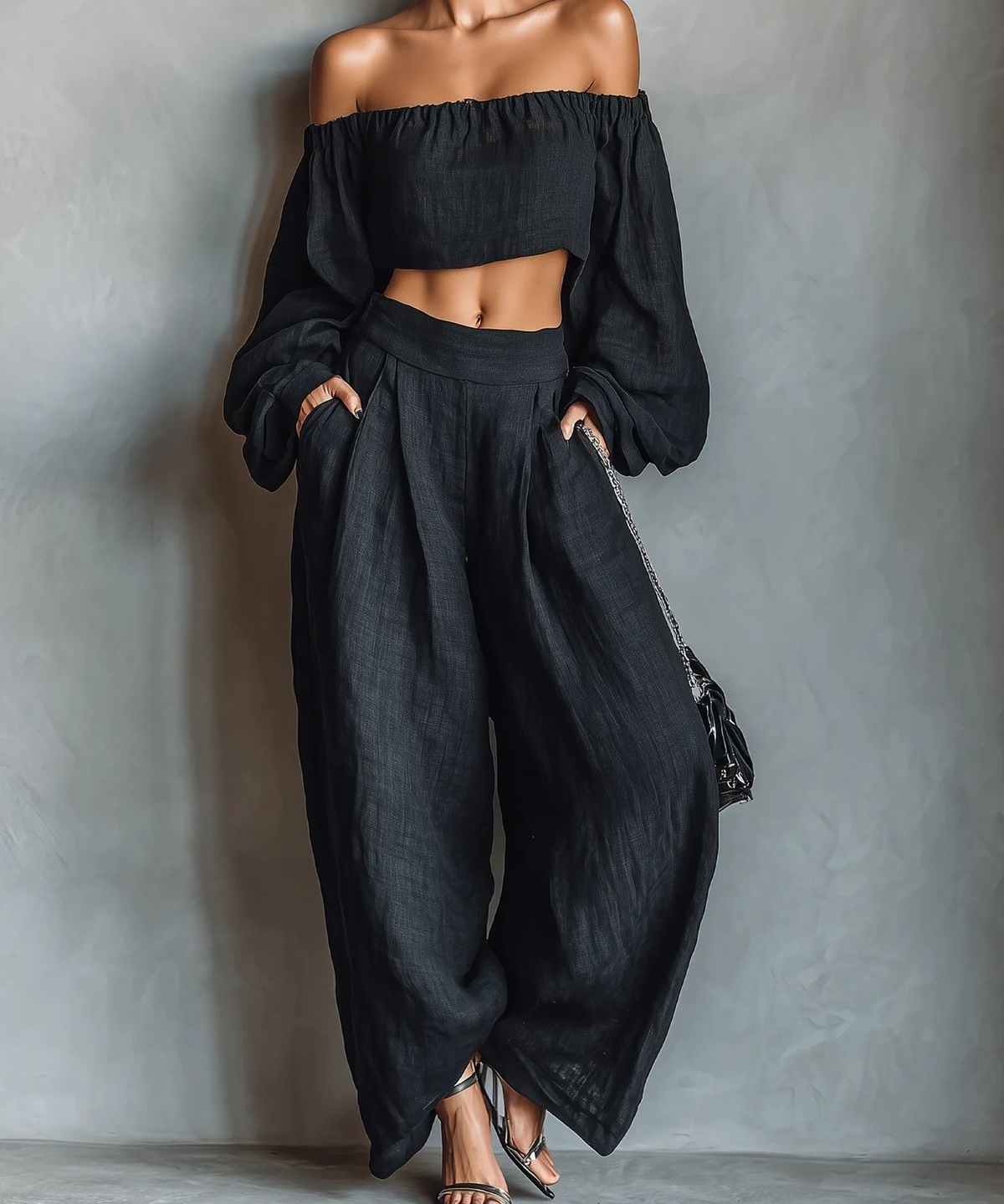 Off-Shoulder Set "Svenja" – Met Wijde Broek