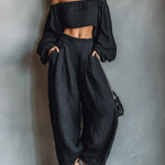 Off-Shoulder Set "Svenja" – Met Wijde Broek